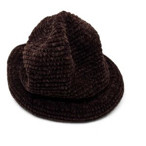Vintage Arlin Brown Plush Ribbed Bucket Hat